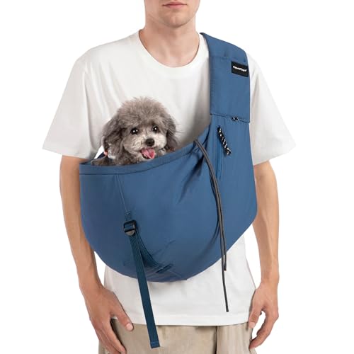 Dog Sling Carrier for Small Dogs & Cats,Pet Carrier Sling Bag with Adjustable Straps,Comfortable & Secure Travel Crossbody Bag for Puppies Up to 19lb,Airline Approved pet Carrier (Royal Blue) - color: Royal Blue