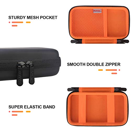 BOVKE PU Hard Travel Case for MacBook Air Pro Power Adapter Apple MagSafe 2 USB-C Charger - Extra Room for USB C Hub, Type C Hub, USB C Hub Multiport Adapter, Magic Mouse, Charging Cable, Black - color: A_Black