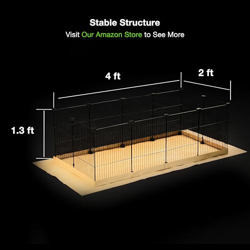GuineaLoft™ Model-AB C&C Guinea Pig Cage – Tall & Large 4ft(L) x 2ft(W) x 1.3ft(H) C&C Cage, Puppy/Bunny Play Pen w/Improved Hardware & Disposable Bottom - Visit the GuineaLoft Store to See More - color: Model-AB