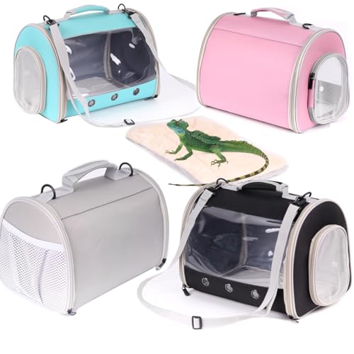 Small Animal Travel Backpack Carrier,Portable Bearded Dragon Bag for Sugar Glider,Hedgehog,Rat,Bunny,Rat,Outdoor Used (Black, Carrier L+ I Leash) - color: Black
