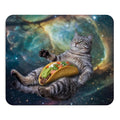 Mousepad Funny Cat Taco Space Galaxy Humor Cute Cat Floating with Taco Cosmic Desk Accessory Colorful Office Computer Mouse pad Son Gift Mexican Food Taco Lover Presents - color: Cat Taco