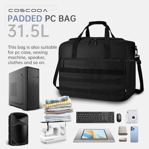 Micro Desktop Gaming Computer Tower PC Chassis Carrying Case Travel Storage Bag for Keyboard Mouse Accessories,Travel Bag 18x14x8 inch compatible with Mini Matx PC Case