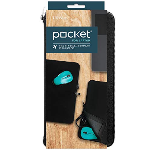 UT Wire Pocket for Laptop 2-in-1 Mouse Pad and Charger Zipper Pouch for Travel, School, Office on the Go, 1 Pack - size: 1-Pack