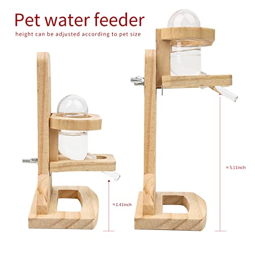 antiai 9.8 Inch Wooden Hamster Exercise Wheel Set,Silent Wheel Quiet Spinner Hamster Running Wheels,Hamster Water Feeder Accessories Chew Toys for Hamsters, Gerbils, Mice and Other Small Pets,9 pcs - size: L set