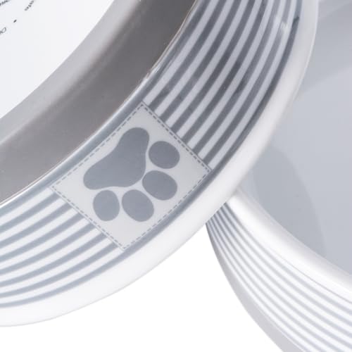 Bone Dry Paw & Patch Ceramic Pet Collection, Large Bowl, 7.5x2.4", Gray - color: Gray, size: Single Bowl, Large 7.5x2.4"