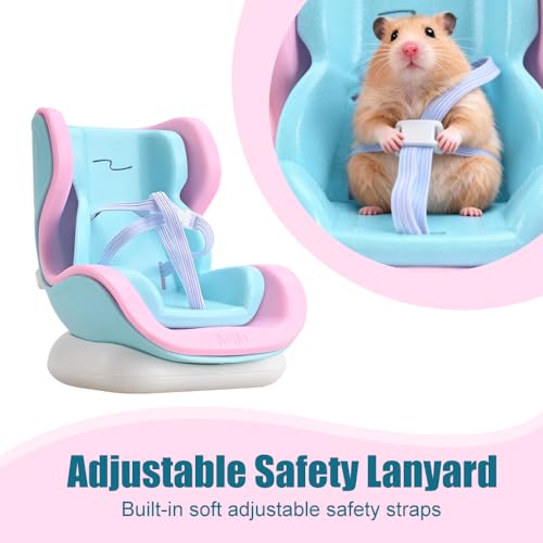 Hamster Car Seat Bracket, Adjustable Gerbils Car Bed with Secure Buckle, Small Animal Carrierfor Hamsters, Gerbils, Mice in Vehicles - color: Gray color box packaging