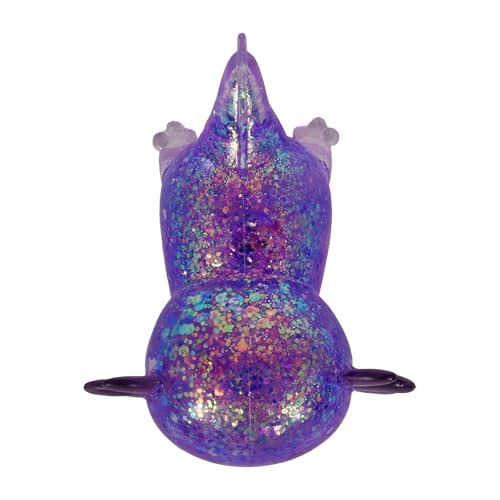 3.94 in Purple Glitter Crawling Axolotl Squishy Slow Rising | Soft TPR, Floating Glitter, squeeze toy, busy hands, stress relief, focus support, home, class, travel, kids and adults - color: Purple