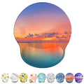 Mouse Pad with Wrist Rest, Comfortable Computer Mousepad with Gel Wrist Support Smooth Surface and Non-Slip PU Base for Pain Relief, Laptop, Office & Home (Oceanic Sunset) - color: Oceanic Sunset