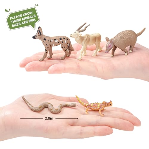 Desert Animals Toys Play Figure Cactus Toys Model for Kids 3+ | Realistic, Solid, Safe, Reptile Diorama Model Kit for Learning Projects, Cake Topper, Cupcake Topper, Birthday Party Favor