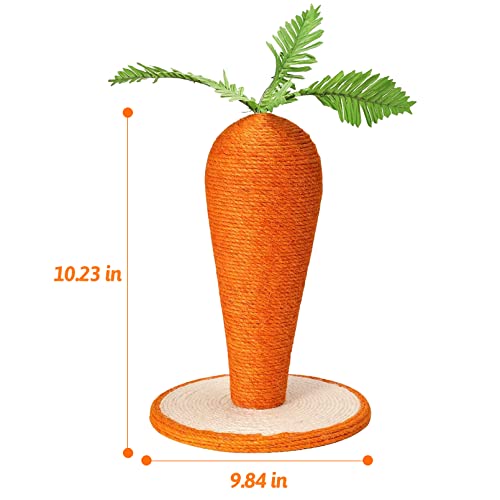 Fhiny Rabbit Scratch Toy, Natural Sisal Interactive Bunny Claw Scratcher for Indoor Kittens, Cute Carrot Rabbit Nail Scratching Post for Kitten Bunny Guinea Pig Ferret Chinchilla - style: Carrot Scratch Toy