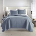 Southshore Fine Living, Inc. Queen Quilt Set, Full Size Bedspread with 2 Matching Pillow Shams, Soft Microfiber Lightweight Quilts, Queen Size Coverlet, Vacation Rental Quilts, Slate Blue Quilt - color: 08 - Slate Blue, size: Full / Queen