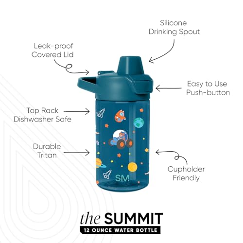 Simple Modern Blippi Kids Tritan Plastic Summit Water Bottle | 12 oz BPA-Free Cup with Covered Leak Proof Straw Lid for Boys, Girls, Toddlers | Space - color: Blippi: Space, style: Covered Lid | 12oz