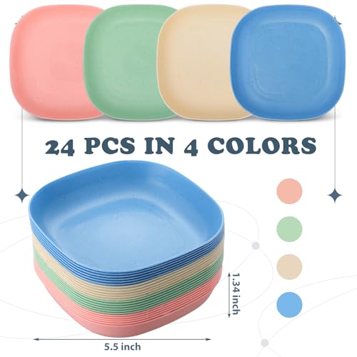 Tioncy 24 Pcs Fatigue Relief Cat Bowl 5.7 Inch Shallow Cat Food Dish Wide and Small Pet Wet Feeding Bowl for Kitten Short Legged Kitten Ferrets Feral Small Animals(Blue, Green, Pink, Beige,Classic) - color: Blue, Green, Pink, Beige, style: Classic