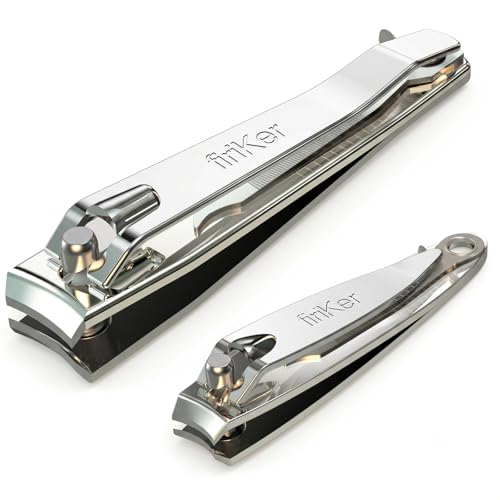 firiKer Nail Clippers with Nail File,Fingernail Clipper,Toe Nail Clippers | Nail Clipper Set (Silver), Large for Toenails,Small for Fingernails, Used Separately, Ideal Gift for Men and Women - color: Silver