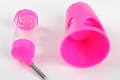 S-Lifeeling Hamster Fountain Water Bottle Holder Dispenser Food Container Cool Room Mice Random Color