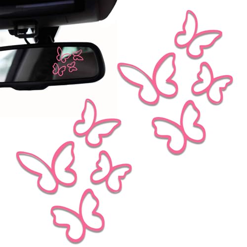 2Pcs Butterfly Vinyl Sticker and Decal Car Rearview Mirrors Window Decor | Butterfly Car Accessories Cute Stickers for Bathroom Decal,Computers,Water Bottle Decal Gifts for Women,Men - color: Butterfly