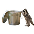 Galvanized Steel Locking Lid Trash Can - 6-Gallon Rodent-Proof Outdoor Storage Bin with Weather-Resistant Lid, Pet Food, Bird Seed, Charcoal Storage, Heavy Duty Metal Can