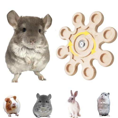 Chinchilla Chew Toys - Natural Wood Rotating Cage Accessories for Teeth Grinding | Interactive Hanging Exercise Toy with Safe Chew Design | Chinchilla Cage Toys for Playtime & Dental Health - color: Snow