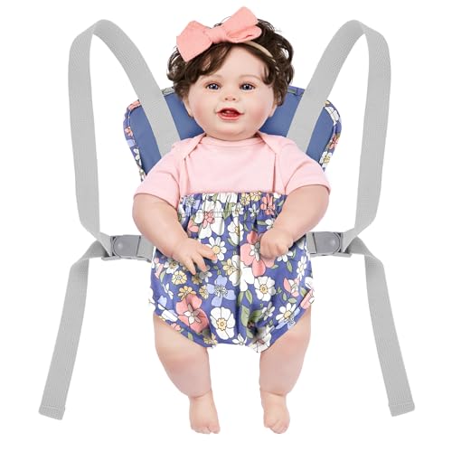 GAGAKU Doll Carrier, Reborn Baby Doll Accessories, Dolls Carrier Pretend & Role Play Toy for Toddlers Kids Ages 3+ Years Old - Blue Flowers - color: 3_blue Flowers