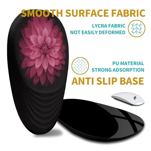 Hokafenle Ergonomic Mouse Pad Wrist Support with Stepped-Wedge Design, Wrist Rest Pain Relief Mousepad Filled with Memory Foam, Carpal Tunnel Mousepad for Wireless Mouse(12x8 inch, Pink Flower) - color: KM015-Pink Flower