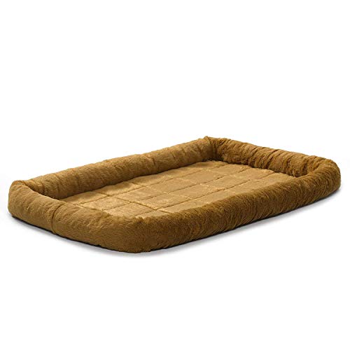 MidWest Homes for Pets QuietTime Dog Bed - Cinnamon Faux Fur Bolster, Ultra-Soft and Machine Washable, Fits 36-Inch Crates and Carriers, for Medium to Large Breed Dogs - color: Cinnamon, size: 36 Inch