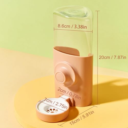 Rabbit Water Bottle, 600ml/21oz Hanging Water Dispenser Feeder Cage Crate Hutch Bunny Puppy Cat Chinchilla Ferret Guinea Pigs Squirrel Hedgehog (Pink)