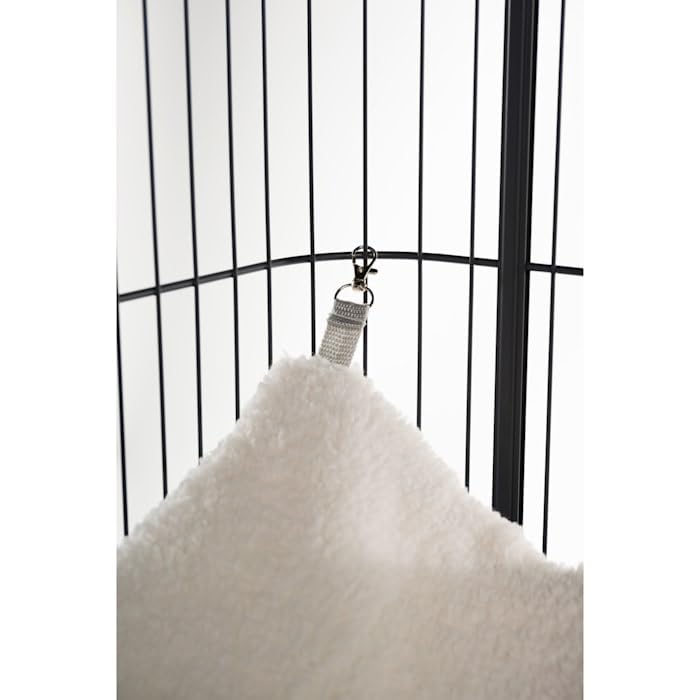 Prevue Pet Products Replacement Hammock - Cat Accessories for Cages, Hanging Bed, Soft & Comfortable with Metal Clips for Hanging, for Guinea Pigs, Rats, Ferrets, Chinchillas, & Small Animals - Gray