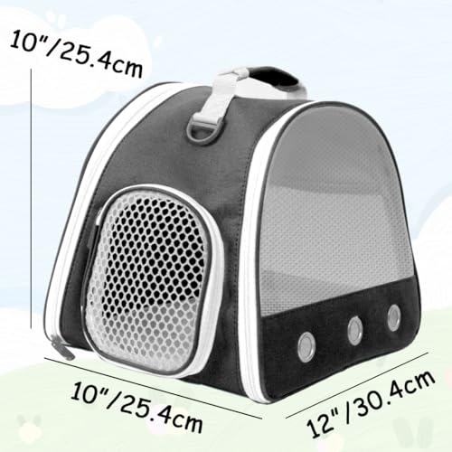 Breathable Guinea Pig Carrier Backpack with Nylon Mesh Window Portable Carrier for Guinea Pig, Bunny Bearded Dragon Bird Chinchilla Ferret Travel Outdoor - color: Black