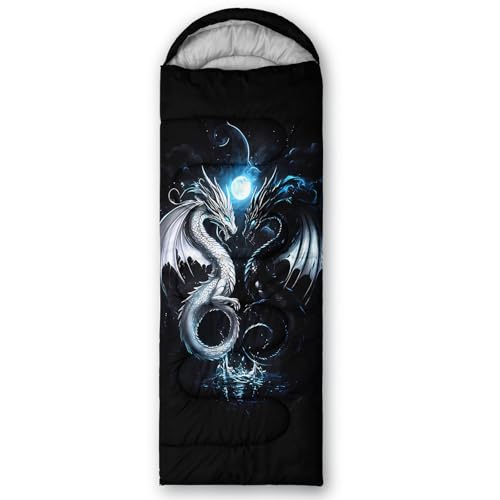 Camping Sleeping Bags Warm & Cool Weather Waterproof Backpacking Sleeping Bag All Seasons Camping, for Adult Kids Boy Girls Camping Gear Equipment, Traveling - color: A-Dragon2