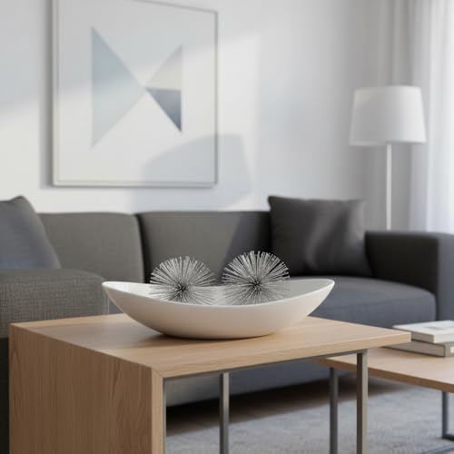 Modern Day Accents 5187 Pilluelo Urchin X-Small Silver Sphere Set of 2, 4" D - color: Silver, size: X-Small