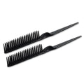 SIMPOR 3 Row Hair Comb for Natural Detangling Curly, Hair Styling Brush, Nylon Bristle Unbraider Teasing Rat Tail Comb for Women Men Black - color: Black