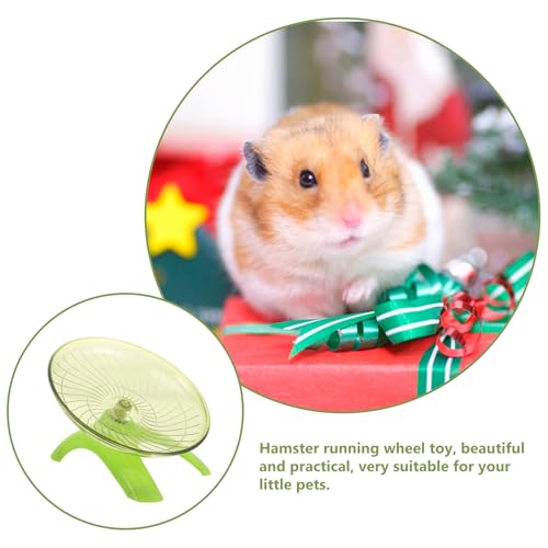 POPETPOP Silent Hamster Running Wheel 7.08-Inch Flying Saucer Exercise Wheel for Hamsters Gerbils & Hedgehogs Low-Noise Pet Toy for Cage Activity Smooth Round Edges Green - color: Light Green