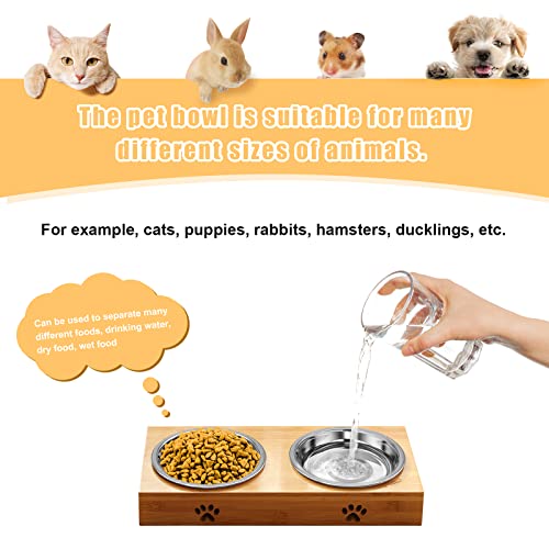 Stainless Steel Cat Bowl - Shallow Wide Flat Cats Food Bowls,Metal Kitten Dishes Whisker Friendly Fatigue Relief,Replacement Basic Kitty Plates for Elevated Stand,Dishwasher Safe（Set of 12）