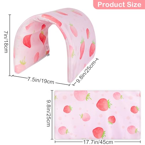 Bienbee Guinea Pig Tunnel, Pink Strawberry, Washable Rabbit Hideout & Bunny House, Modern Animal Tune for Indoor Use, Small Animal, 17.7 x 9.8 inches