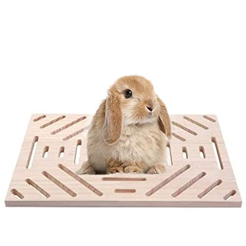 Litewoo Rabbit Scratch Board Claw and Teeth Care Chew Toy Bunny Wood Pad, B | Natural wood, antiskid & edible, rabbit scratch board for digging/chewing, for chinchilla/guinea pig, 12.6"x9.84"x0.6" - color: C 12.60x9.84 inch