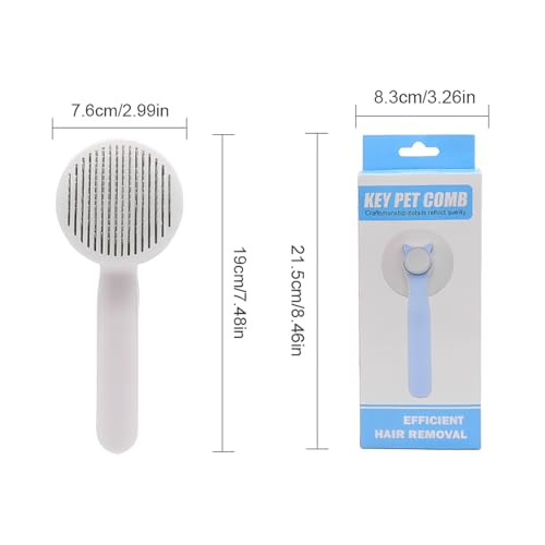 Cat Brush for Shedding, Pet Hair Remover Glove & Flea Comb, Grooming Brush for Long or Short Haired Cats, Kitten & Rabbit Massage Tool, Removes Loose Fur, Indoor Pet Accessories