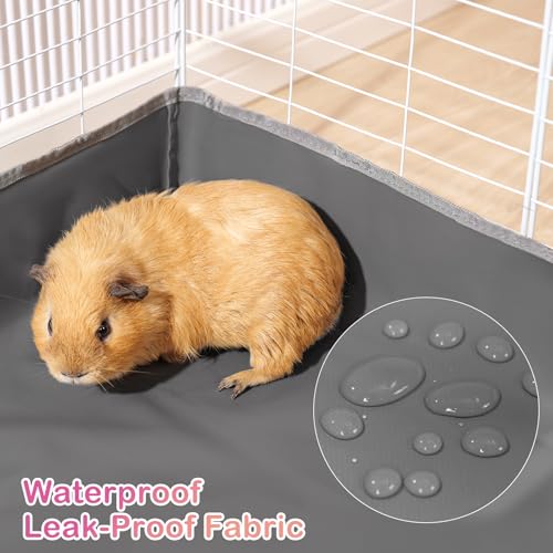 Funfurry Waterproof Guinea Pig Cage Liner,Washable Tarp Bottom Base,Cage Liners for Small Animals,Hamster Chinchilla Hedgehog Ferret Rabbit. (Dark Grey-Paw, 24" X 24") - color: Dark Grey-Paw, size: 24" X 24"