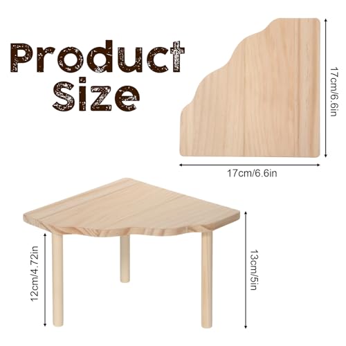 1 Pcs Hamster Platform Small Animal Resting Area 6.6'' L 5'' H Wood Stand Hamster Play Wooden Platform for Gerbils Dwarf Syrian Hamsters Mice Degus or Other Small Pets(Triangle)