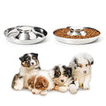 2 Pack Stainless Steel Puppy Bowls, Dog Feeding Bowl | Mush Feeder for Litters, Shallow Weaning for Food and Water, Multiple Dishes - size: M-11.8in/5¼ cups