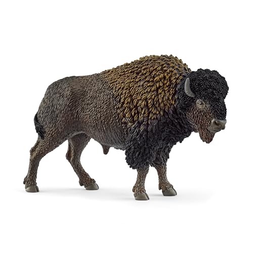 Schleich Wild Life - 5” North American Bison Figure - Realistic Buffalo Toy with Shaggy Coat and Bull Horns - Durable Animal Figurine for Screen-Free Play for Boys and Girls - Kids Ages 3+ | 14879