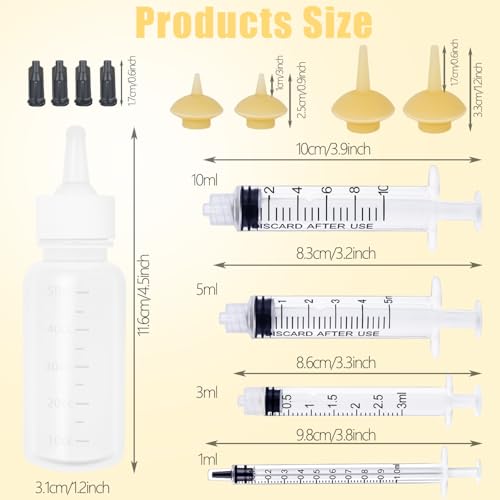 Pet Feeding Bottle and Syringes with Nipples for Small Cat Dog Animals (Model 2) - size: model2