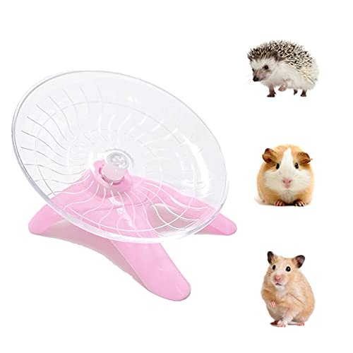 Hamster Flying Saucer Silent Running Exercise Wheel for Hamsters, Gerbils, Mice,Hedgehog and Other Small Pets Silent Running Wheel Hamster Wheel (Pink) - color: Pink