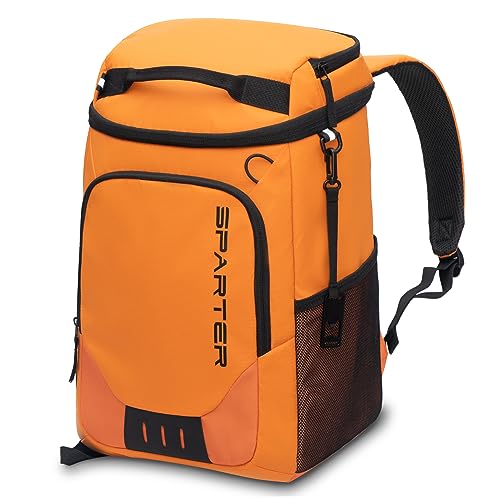 SPARTER Backpack Cooler Insulated Leak Proof 33/49 Cans, 2 Insulated Compartments Thermal Bag, Portable Lightweight Beach Travel Camping Lunch Backpack for Men and Women - color: Orange, size: 33 Can
