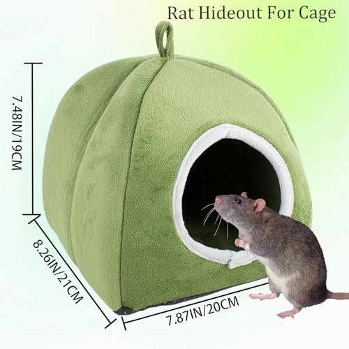 Squirrel Hideout Nest, Washable Hedgehog Bed & Hideaway House, Cozy Warm Fleece Hut for Hamster Ferret Rabbits and Other Small Animals Cage Supplies Warm House