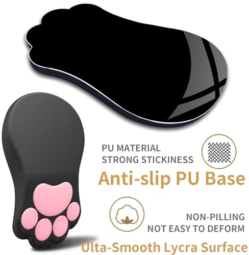 L-SPOUTTO Ergonomic Mouse Pad with Wrist Rest,Cute Cat Paw Mousepad Wrist Support,Comfortable Massage Design Computer Pain Relief Mouse Pad with Non-Slip PU Base for Desk Laptop Gaming Office,Black - color: Black