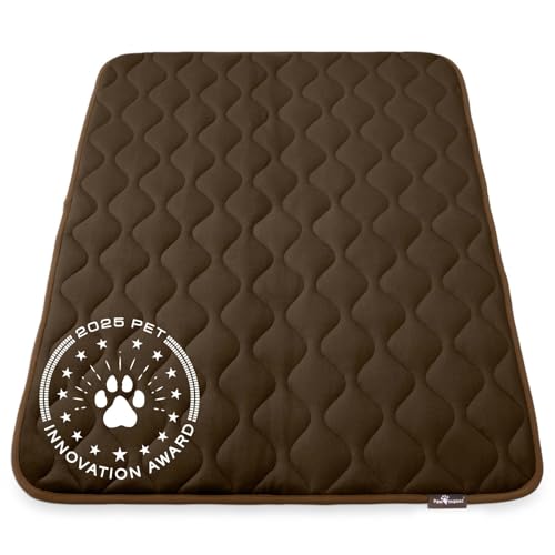 Paw Inspired Washable Padded Crate Mats for Dogs, Dark Brown, 47x29 Inch | Fits 48-inch Kennels, Leakproof, Waterproof Bottom, Plush Dog Pad, Pet Bed - color: Dark Brown, size: 48 Inch