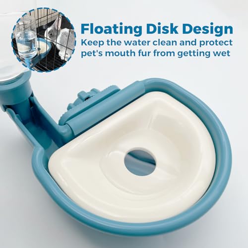 VANNON Gravity Pet Water Bowl, 16oz Anti-Splash Crate Dispenser, Blue | Anti-splash gravity water bowl with a floating disk helps reduce spills while keeping water cleaner for everyday hydration. - color: B-Blue, size: 16oz