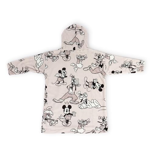 Jay Franco Wearable Throw Blanket – Kids Oversized Plush Hooded Blanket with Pocket, Ultra Soft Cozy Fleece Throw for Lounging, Travel, Gray - Mickey and Friends, 24x32 - Kid - color: Gray - Mickey and Friends, size: Kid