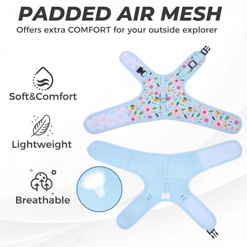 BINGPET Cat Harness and Leash Set, Escape Proof and Adjustable, Medium | Step-in Vest, Lightweight Soft Breathable Mesh, Hook & Loop, Easy Control for Small & Medium Cats Walking Travel - color: Flower, size: Medium