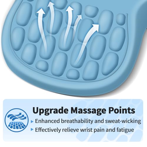YIWEI Ergonomic Mouse Pad with Wrist Rest for Carpal Tunnel Pain Relief | Memory Foam Wrist Support,Non-Slip Rubber Base, Keyboard Computer Mousepad,Lycra Cloth Surface,Gaming Home Office - color: Blue